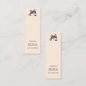 かわいいハスキー犬のしおり引用文 スキニー名刺 (正面/裏面)