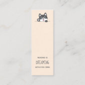 かわいいハスキー犬のしおり引用文 スキニー名刺 (裏面)