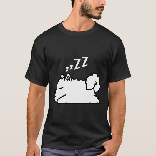 かわいいハスキー犬の子犬の眠り Tシャツ (正面)