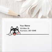 かわいいハスキー犬 ラベル (インサイチュ)