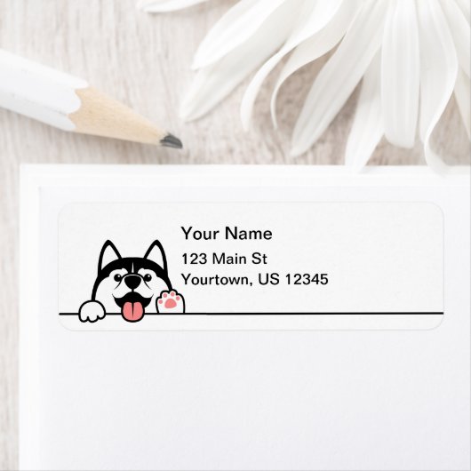 かわいいハスキー犬 ラベル (インサイチュ)