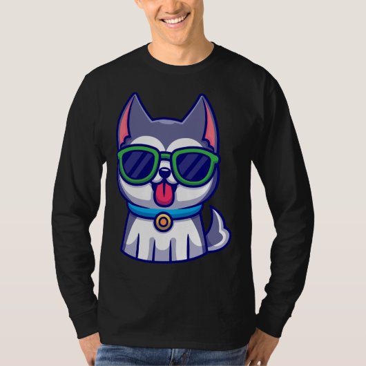 かわいいハスキー犬 Tシャツ (正面)