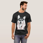かわいいハスキー犬 Tシャツ (正面フル)