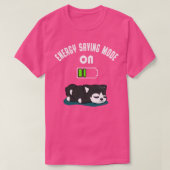 かわいいハスキー電池低エネルギー疲れた犬のおもしろい Tシャツ (デザイン正面)