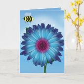 かわいいハチたちが青い花で出会う|過去記事 カード (黄色い花)