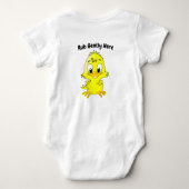 かわいいハチとシックなグラフィック ベビーボディスーツ (裏面)