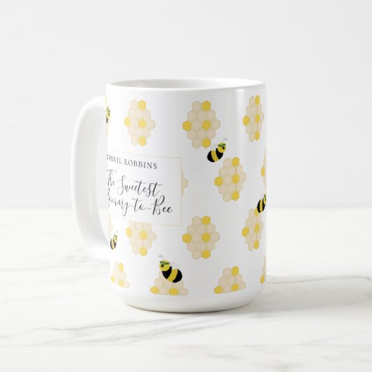 かわいいハチとハチの母へ赤ちゃんシャワー コーヒーマグカップ (正面左)