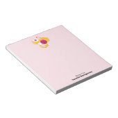 かわいいハチとピンクバレンタインハート ノートパッド (アングル)