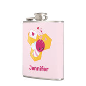 かわいいハチとピンクバレンタインハート フラスク (左)