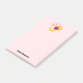 かわいいハチとピンクバレンタインハート ポストイット (アングル)