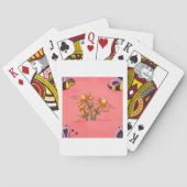 かわいいハチとフラワーピンク春園 トランプ (裏面)