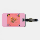 かわいいハチとフラワーピンク春園 ラゲッジタグ (裏面横)