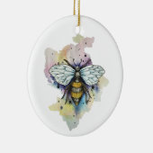 かわいいハチとレインボーウォッシュ セラミックオーナメント (右)