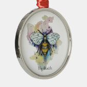 かわいいハチとレインボーウォッシュ メタルオーナメント (右)