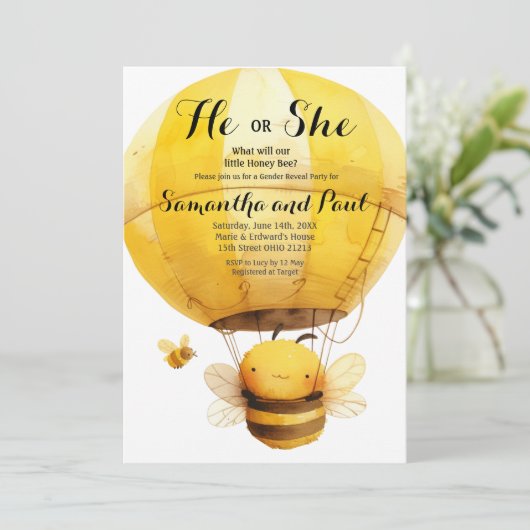 かわいいハチと彼女の熱気球ジェンダーが登場 招待状 (スタンド正面)