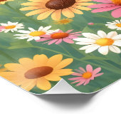 かわいいハチと花のイラストレーション ポスター (コーナー)