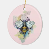 かわいいハチと虹を洗うクリスマス装飾品 セラミックオーナメント (左)