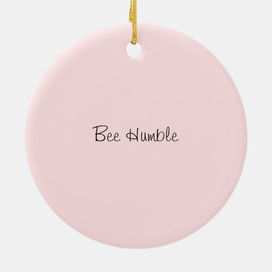 かわいいハチと虹を洗うクリスマス装飾品 セラミックオーナメント (裏面)