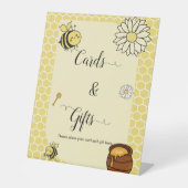 かわいいハチに甘いハチミツのカードとギフト 台座サイン (正面)