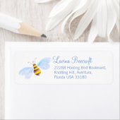 かわいいハチのアートの返信住所 シール (インサイチュ)