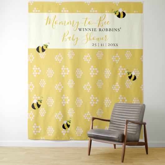 かわいいハチの巣のママからハチの赤ちゃんシャワーの写真 タペストリー (インサイチュ)