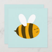 かわいいハチの漫画スタイルの招待状 招待状 (正面/裏面)