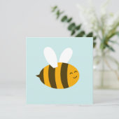 かわいいハチの漫画スタイルの招待状 招待状 (スタンド正面)