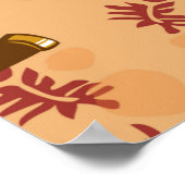 かわいいハチの背景パターン ポスター (角)