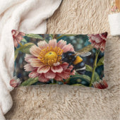 かわいいハチの花 ランバークッション (ブランケット)