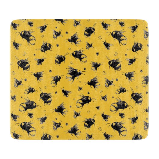 かわいいハチの贈り物 | お母さん用キッチンデコ カッティングボード (正面)