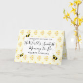 かわいいハチの赤ちゃんシャワーおめでとうマビー カード (黄色い花)