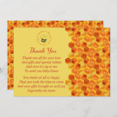 かわいいハチをテーマにした赤ちゃんシャワーありがとう 招待状 (正面/裏面)