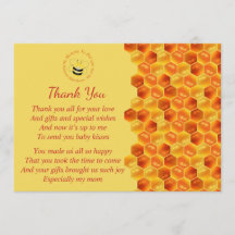 かわいいハチをテーマにした赤ちゃんシャワーありがとう