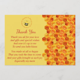 かわいいハチをテーマにした赤ちゃんシャワーありがとう 招待状