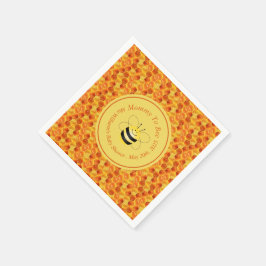 かわいいハチをテーマにした赤ちゃんシャワー スタンダードカクテルナプキン