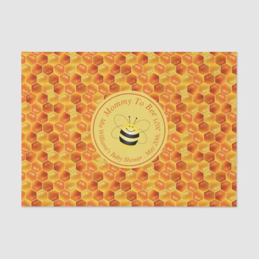 かわいいハチをテーマにした赤ちゃんシャワー 薄葉紙 (正面)