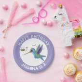 かわいいハチドリとハチの漫画パーソナライズされた ペーパープレート (パーティー)