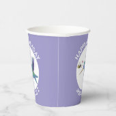 かわいいハチドリとハチの漫画パーソナライズされた 紙コップ (右)