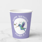 かわいいハチドリとハチの漫画パーソナライズされた 紙コップ (正面)