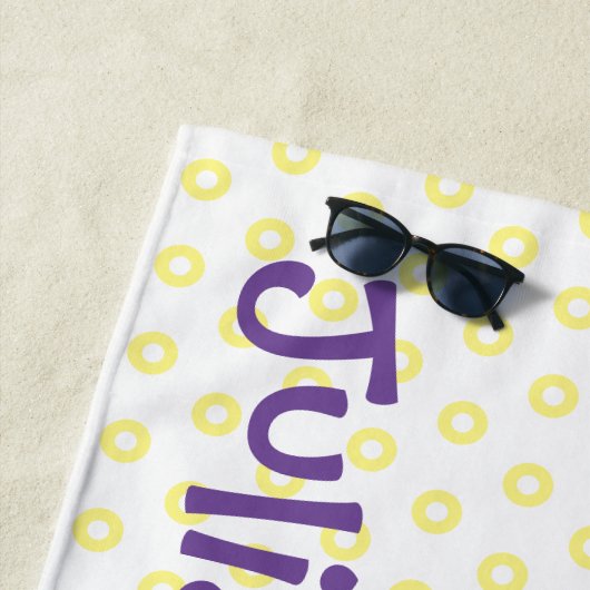 かわいいハチドリと蜂の漫画イラストレーション ビーチタオル (インサイチュ)