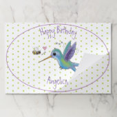 かわいいハチドリと蜂の漫画イラストレーション ペーパーパッド (折り畳み)