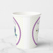 かわいいハチドリと蜂の漫画イラストレーション 紙コップ (右)