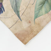 かわいいハチドリの花 フリースブランケット (角)