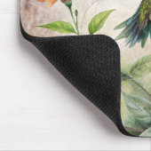 かわいいハチドリの花 マウスパッド (コーナー)