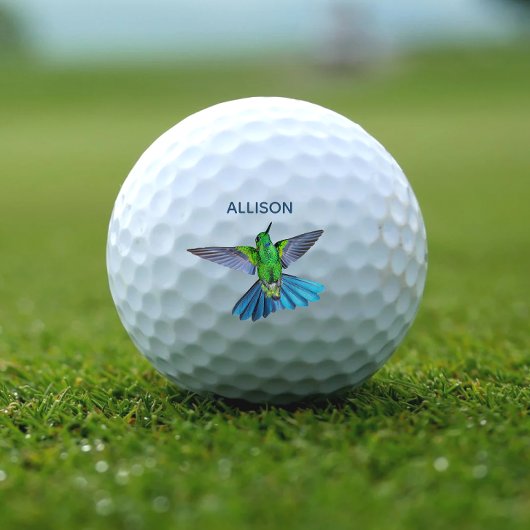 かわいいハチドリモノグラムのー ゴルフボール