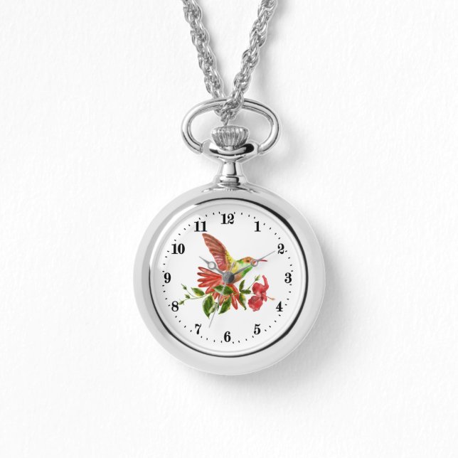 かわいいハチドリ動物愛好家 腕時計 (正面)