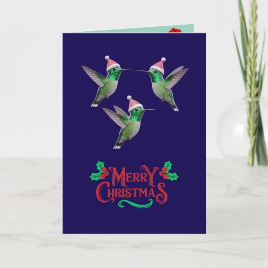 かわいいハチドリ クリスマス ホリデー (正面)