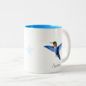 かわいいハチドリ&書道 ツートーンマグカップ (正面右)