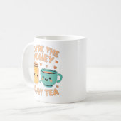 かわいいハチミツとお茶の愛 コーヒーマグカップ (正面左)