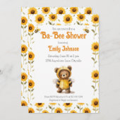 かわいいハチミツのハーベア Ba-Bee シャワー 招待状 (正面/裏面)
